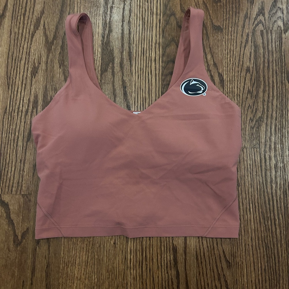 Women’s Size 8 Lululemon Align Sports Bra Dusty Rose Penn State Embroidered EUC